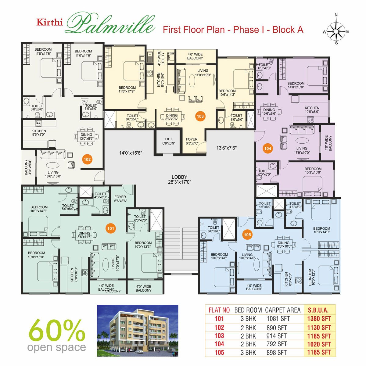Kirthi Palmville First Floor Plan