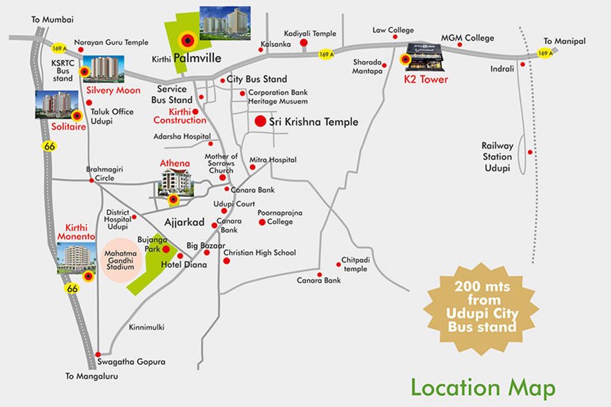 Location Map Kirthi Palmville Udupi